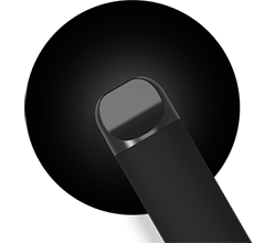 Black vape pod ergonomic mouthpiece